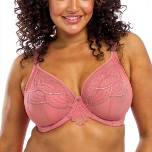Soutien-gorge Elomi Matilda Plunge Or Rose dentelle brodée-0