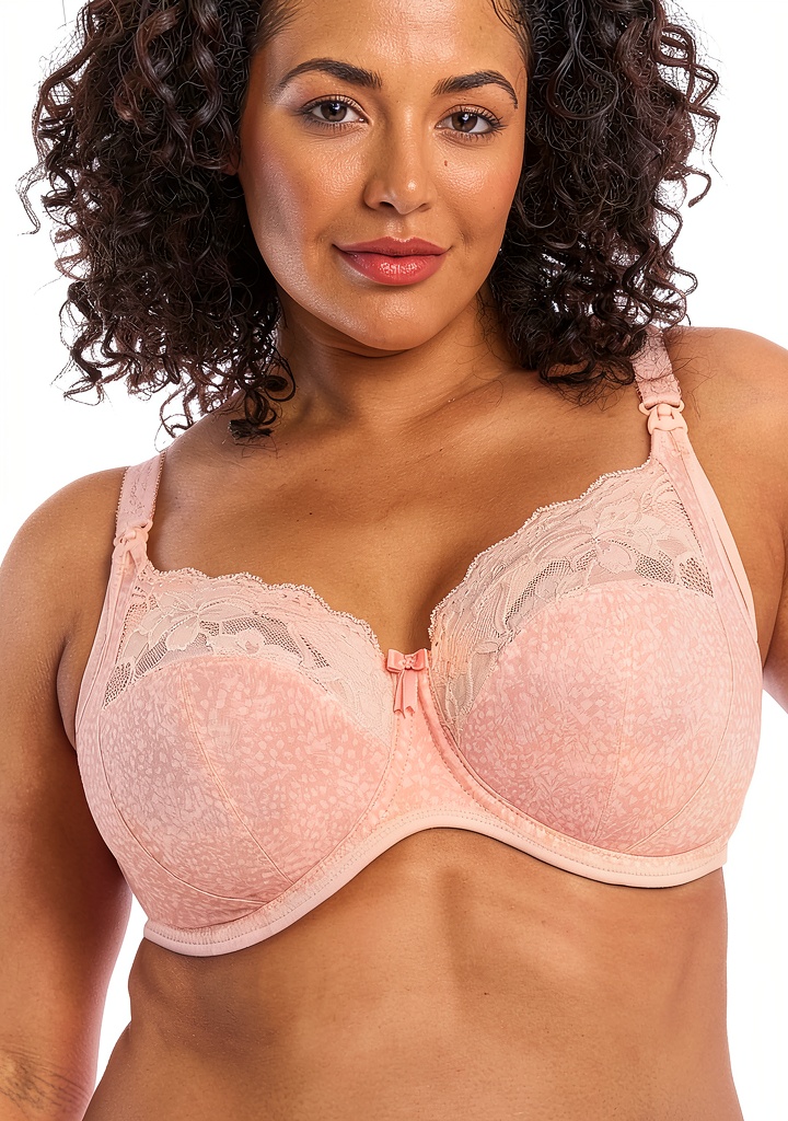 Soutien-gorge Elomi Molly porté, montrant la dentelle extensible et les armatures
